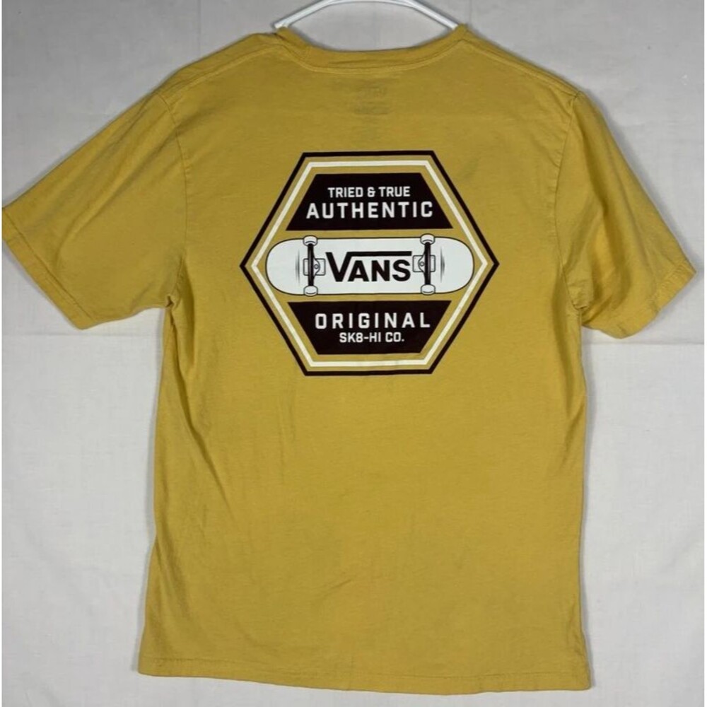 Vans T-Shirt S/S Classic Fit Yellow Unisex Kids Youth XL (14+) Skateboard